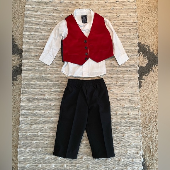 Nautica size 18 month red dress pants and vest set - Picture 1 of 2